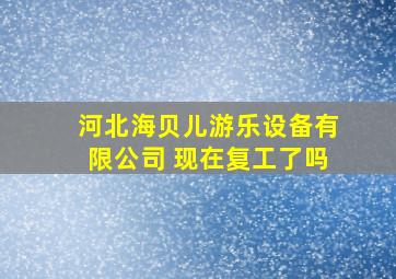 河北海贝儿游乐设备有限公司 现在复工了吗